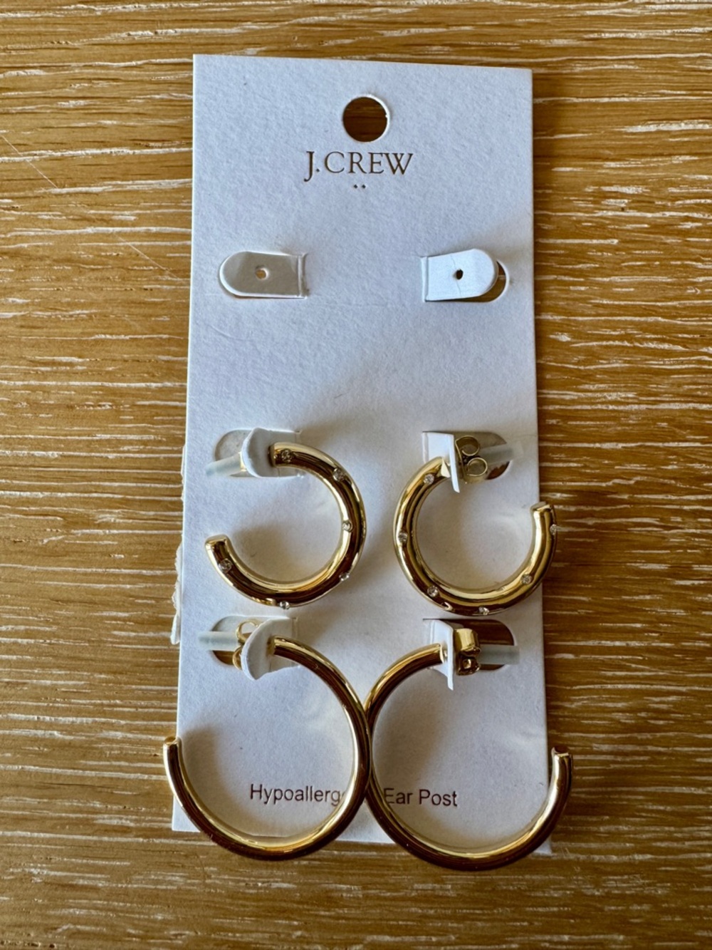 NWT | J. CREW FACTORY Nautical links hoop earrings set in rich gold - Picture 4 of 13
